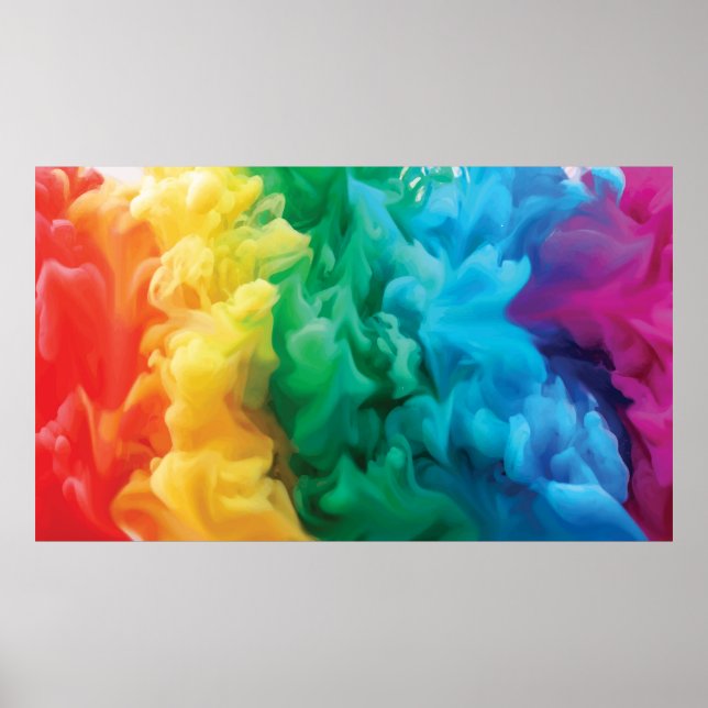 Affiche backgroaturing a smoke cloud in rainbow (Devant)
