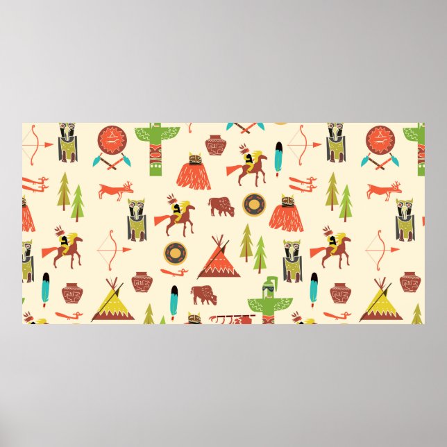 Affiche background with American Indians (Devant)