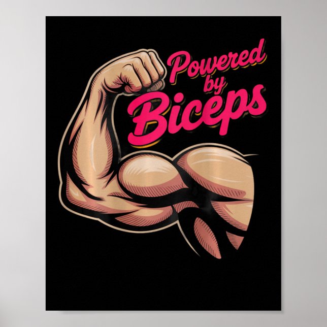 Affiche Backprint Funny Gym Humor Biceps Gains Powered By  (Devant)