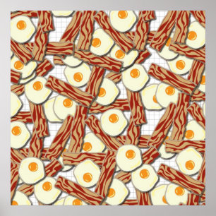 Affiche Bacon and Eggs Pattern