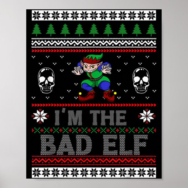 Affiche Bad Elf Ugly Christmas For Elves Lover  (Devant)