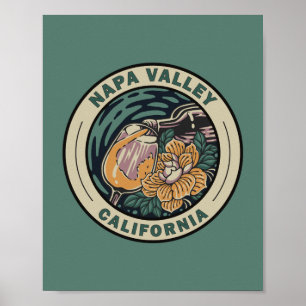 Affiche Badge d'Art Voyage Napa Valley California