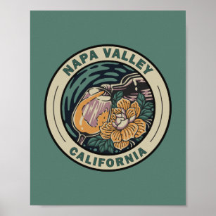 Affiche Badge d'Art Voyage Napa Valley California
