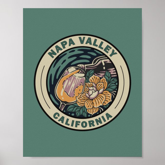 Affiche Badge d'Art Voyage Napa Valley California (Devant)