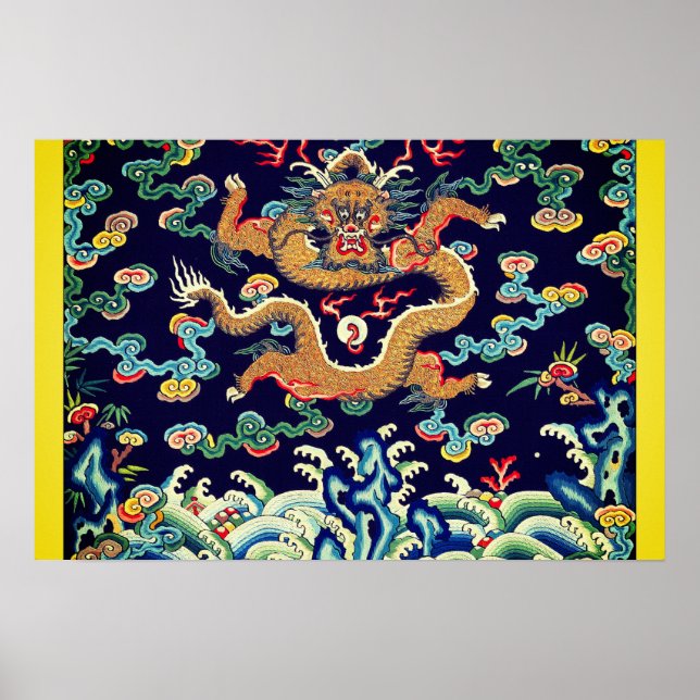 Affiche Badge de classement Carré du dragon chinois Mandar (Devant)