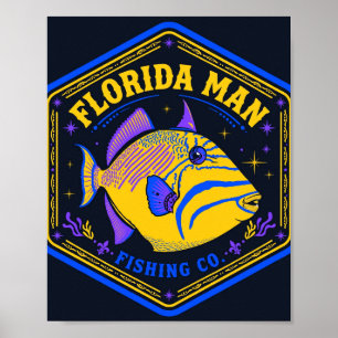 Affiche Badge de pêche en forme de Baliste royal de Florid
