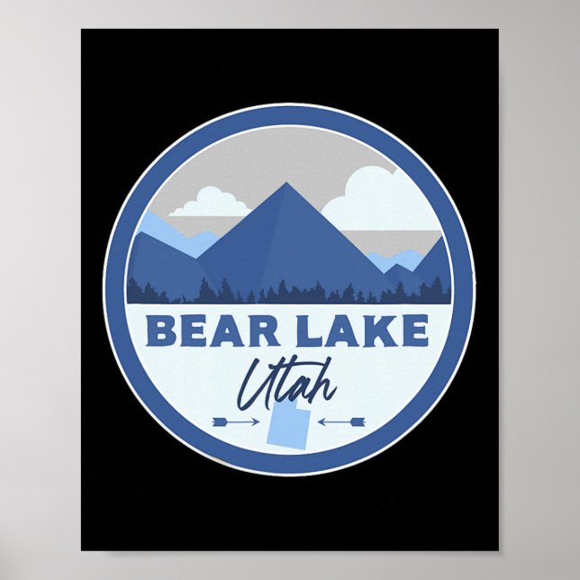 Affiche Badge de randonnée souvenir du lac Bear Utah Ut Mo (Devant)