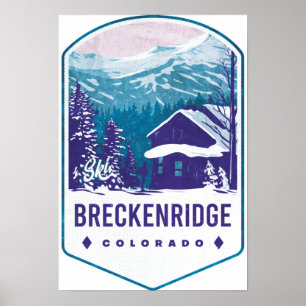 Affiche Badge de ski Breckenridge Colorado
