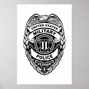 Affiche Badge de vétéran de la police militaire américaine