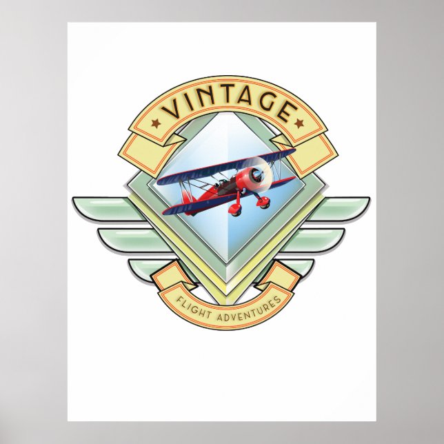 Affiche Badge de vol de style vintage (Devant)