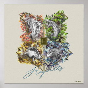 Affiche Badge HOGWARTS™ Floral Graphic