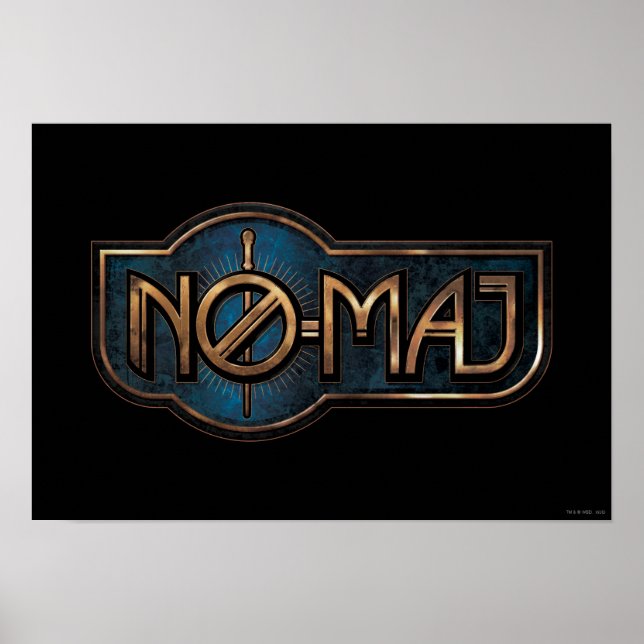 Affiche Badge NO-MAJ™ en or et marbre (Devant)