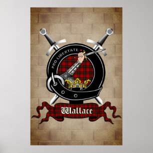 Affiche Badge Wallace Clan sur l'affiche murale du château
