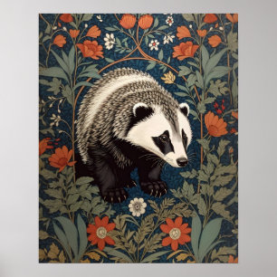 Affiche Badger de Woodland William Morris inspiré