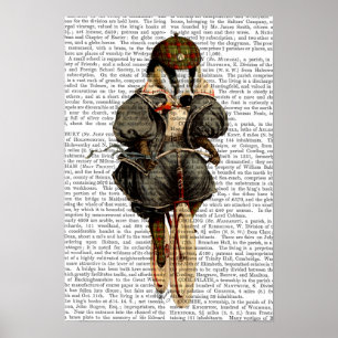 Affiche Badger sur vélo Vintage