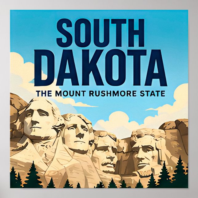 Affiche Badlands du Dakota du Sud Black Hills Mont Rushmor (Devant)