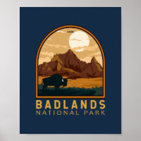 Badlands National Park Emblem Vintage