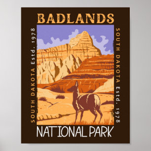 Affiche Badlands National Park South Dakota Distants
