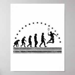 Affiche Badmi masculin de la navette rétro Badminton Evolu
