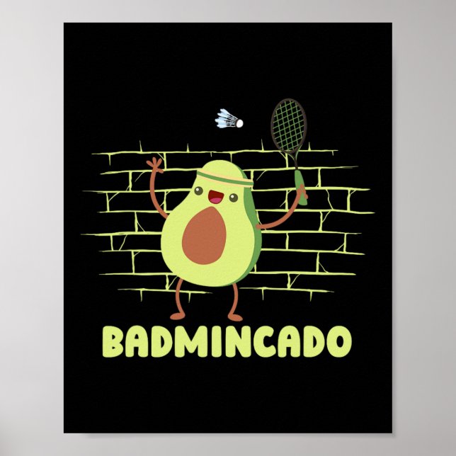 Affiche Badmincado - Racket Drôle Joueur Match Badmin (Devant)