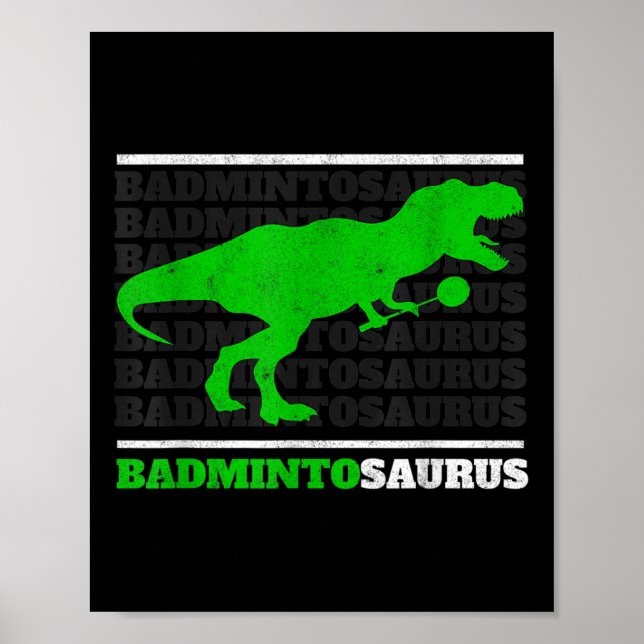 Affiche Badminto Saurus Rex Birdie Navette Dino Badminton  (Devant)