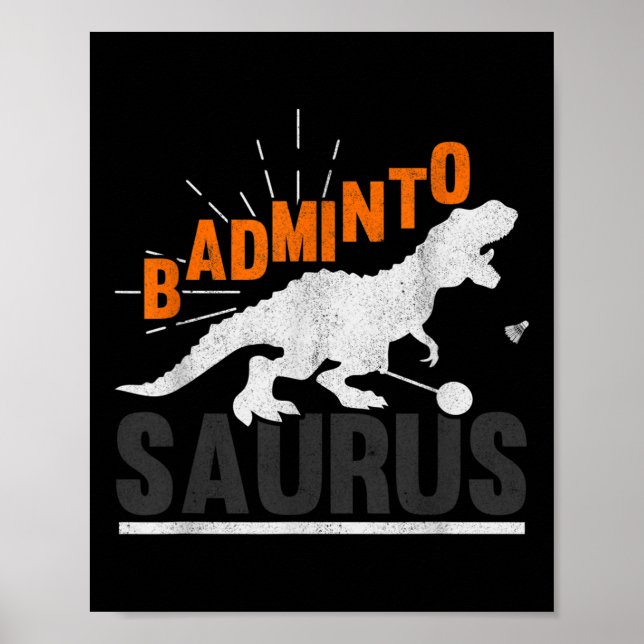 Affiche Badminto Saurus Rex Birdie Shuttle Dinosaure Badmi (Devant)
