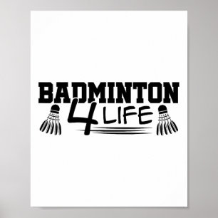 Affiche Badminton 4 Life Graphic Badminton Player Navette