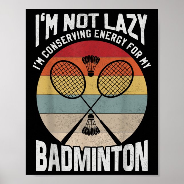 Affiche Badminton Adolescent - Pas blasé Conservant l'éner (Devant)