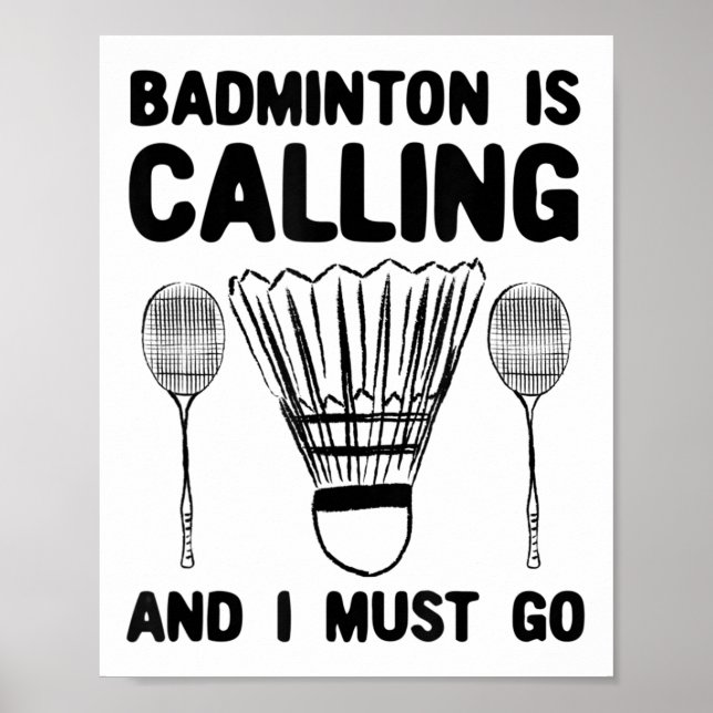 Affiche Badminton Appelle Badminton Citation Drôle Badmint (Devant)