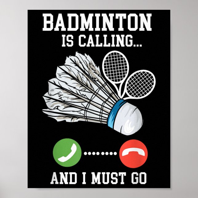 Affiche Badminton Appelle, Birdie Citation (Devant)