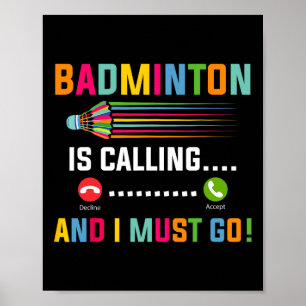 Affiche Badminton Appelle Et Je Dois Aller Badminton Playe