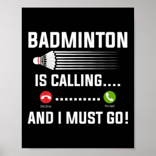 Affiche Badminton Appelle Et Je Dois Aller Badminton Playe