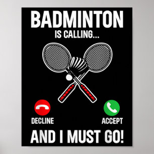 Affiche Badminton Appelle Et Je Dois Aller Jouer Sport Sh