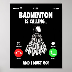 Affiche Badminton Appelle Et Je Dois Aller Navette