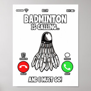 Affiche Badminton Appelle Et Je Dois Aller Navette 2