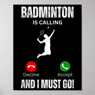Affiche Badminton Appelle Et Je Dois Y Aller