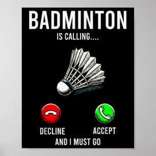 Affiche Badminton Appelle Le Déclin Accepter Fun Dit