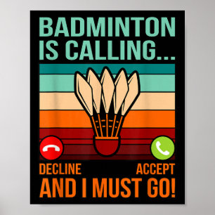 Affiche Badminton Appelle Shutter Lover Player Coach Gr