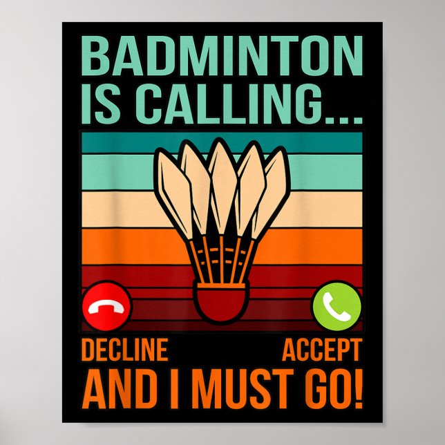 Affiche Badminton Appelle Shutter Lover Player Coach Gr (Devant)
