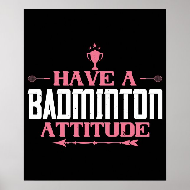 Affiche Badminton - Avoir une attitude Badminton (Devant)