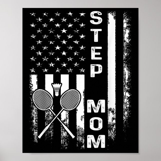 Affiche Badminton Belle-mère Drapeau Américain Noël Vintag (Devant)