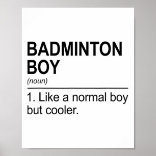 Affiche Badminton Boy Noun Définition Shuttle Badminton Pl