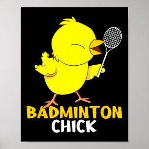 Affiche Badminton Chèvre Poulet Volatile Femmes Badminton