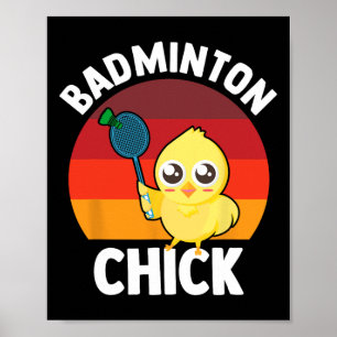 Affiche Badminton Chick Badminton Player Navette Sports Sm