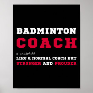 Affiche Badminton Coach Sports Coaching Définition Cadeau