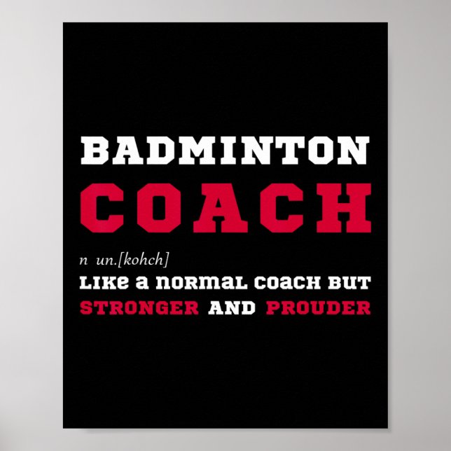 Affiche Badminton Coach Sports Coaching Définition Cadeau (Devant)