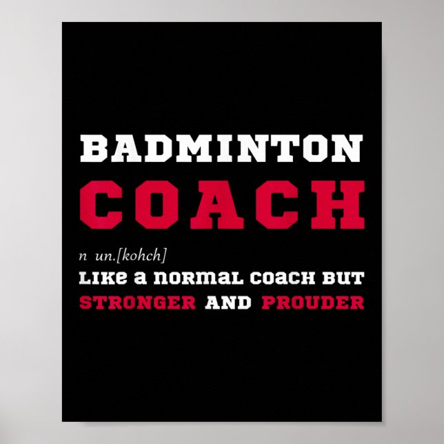 Affiche Badminton Coach Sports Coaching Definition Gift  (Devant)