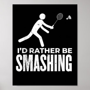 Affiche Badminton de bonhomme allumette - Je préférerais é