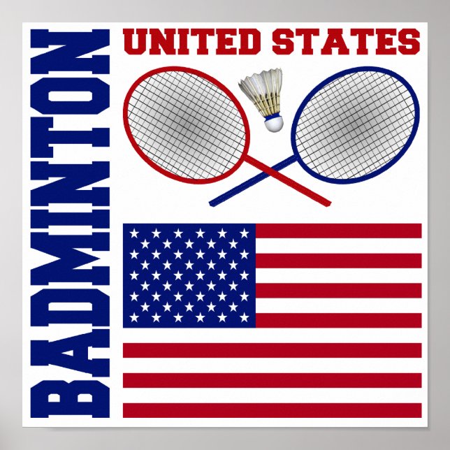 Affiche Badminton des États-Unis (Devant)