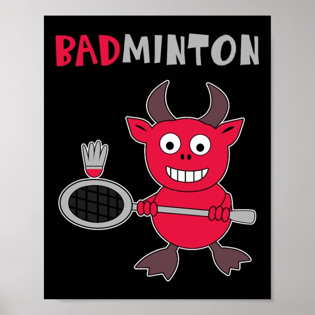 Affiche Badminton Devil Badminton Player Navette Sports Sm (Devant)